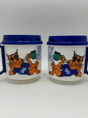 2 Vintage University of New Hampshire, 12 oz Whirley Insulated Travel Mugs